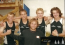 Mistři ČR dorostu 2006 - štafeta 4x 100m - Petružálek, Černohorský, Vostřel a Zajíček s trenérem Perunem