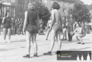 Propagační zápas na tehdejším Gottwaldové náměstí-1950-Tamara střílí trestný hod